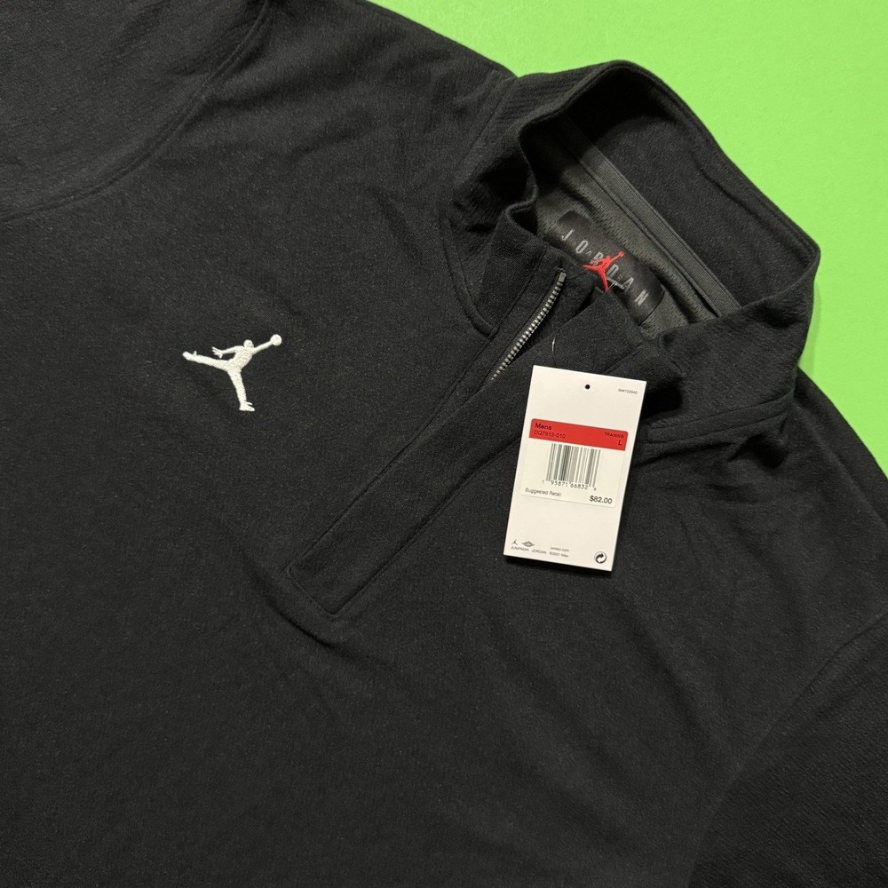 Nike Jordan Team Sweater Dri-FIT Men Half Zip Top Black DQ7913-010 Size Large